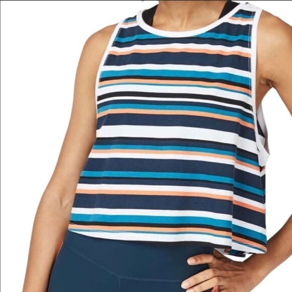Sweaty Betty Blue Summer Crop Vest/Tank Top - Picture 1 of 13